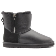 Зимние Ботинки UGG Bailey Mini Double zip с мехом черные (35-40)