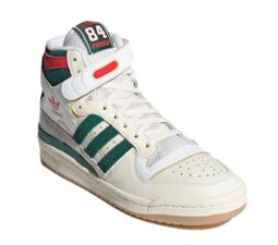 Adidas Forum 84 High бежевые с зеленым и красным кожа-нубук мужские (40-44)