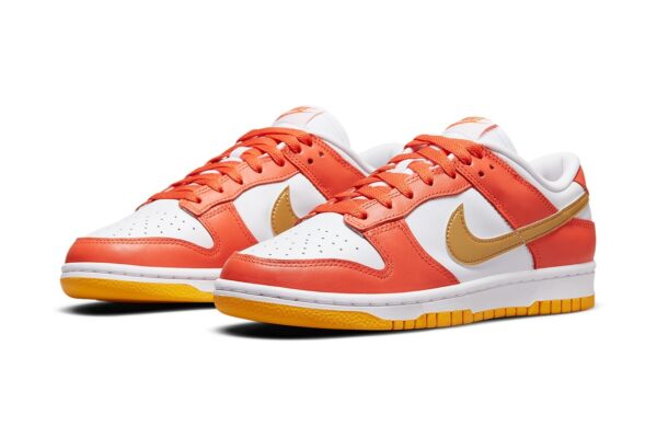 Nike SB Dunk Low Pro оранжевые с белым и золотым кожаные женские (35-39)