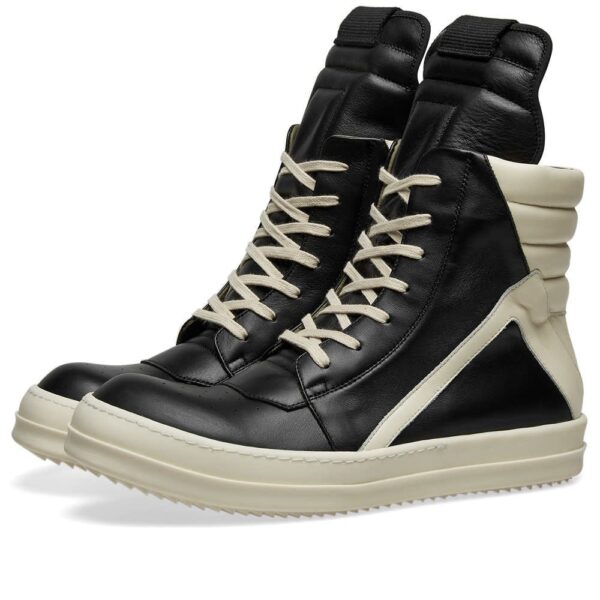 Rick Owens Geobasket чёрно-белые кожаные мужские-женские (40-44)